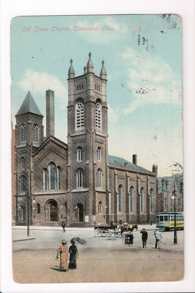 OH, Cleveland - Old Stone Church postcard - B04225
