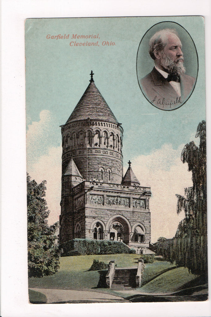 OH, Cleveland - Garfield Memorial, inset of J A Garfield - postcard - C17384