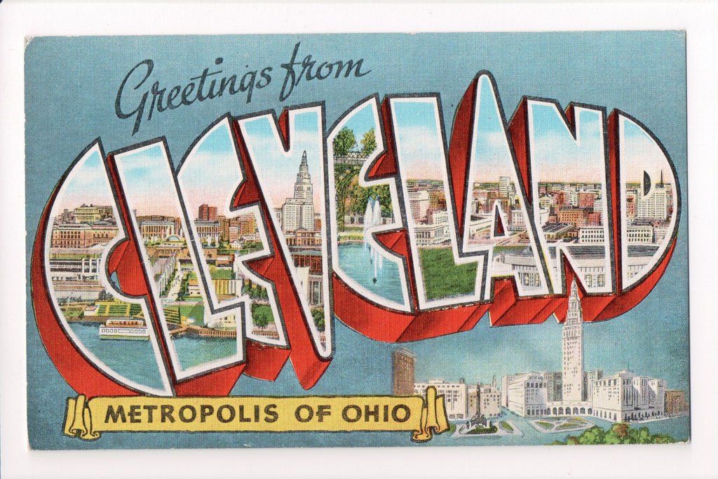 OH, CLEVELAND - Greetings from, Large Letter (original SOLD) MT0015