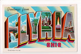 OH, Elyria - Greetings from, Large Letter postcard - B08268