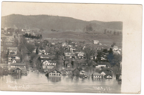 OH, Newport - aerial of flooded town Mar 16, 1907 - H T Wise RPPC - R00336