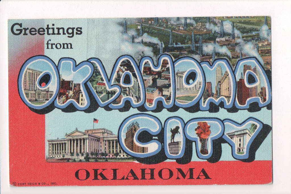 OK, Oklahoma City - Greetings from, Large Letter postcard - B08285