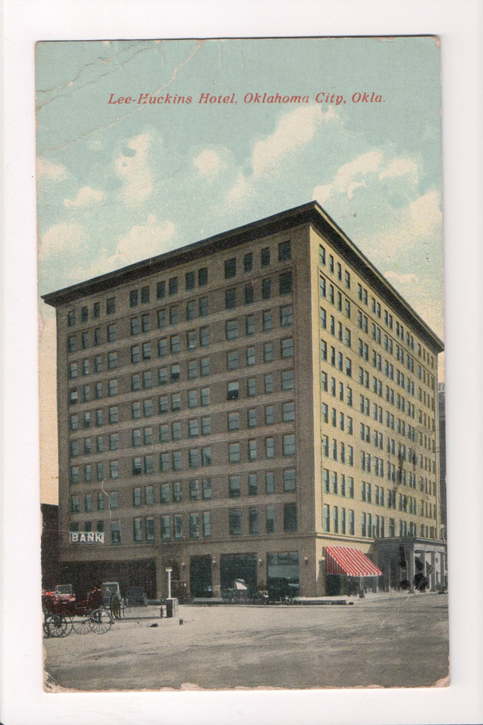 OK, OKLAHOMA CITY - Lee-Huckings Hotel, Bank sign - B17004