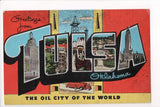 OK, TULSA - Greetings from, Large Letter postcard - C08576
