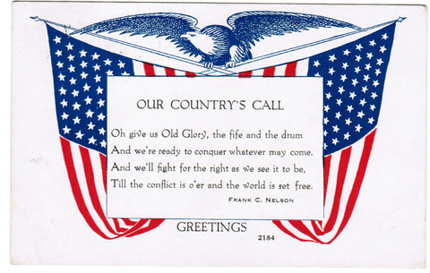 Vintage Patriotic Postcard Our Countrys Call by Frank C Nelson - PAT C08504