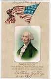 Vintage Patriotic Postcard Washington, US Flag - C08507