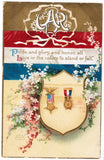 Vintage Patriotic Postcard GAR, shield with metals, Clapsaddle - C08508