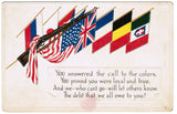 Vintage Patriotic Postcard rifle with the flags of 8 countries - C08515