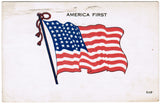 Vintage Patriotic Postcard America First flag (ONLY Digital Copy Avail) - D07052