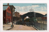 PA, Altoona - P R R Station, train depot, people, wrought iron fence - B17234