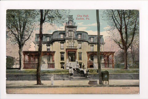 PA, Easton - City Hall, US Mail receptacle or box, people out front - NL0184