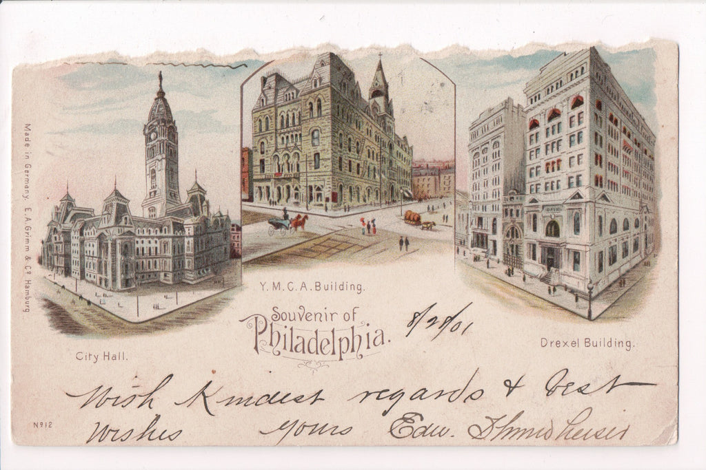 PA, Philadelphia - multi view - @1901 - E A Grimm - 606201-2 **DAMAGED / AS IS**