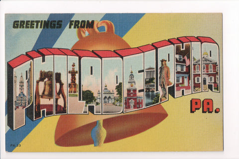 PA, JOHNSTOWN - Greetings from, Large Letter postcard - B08283