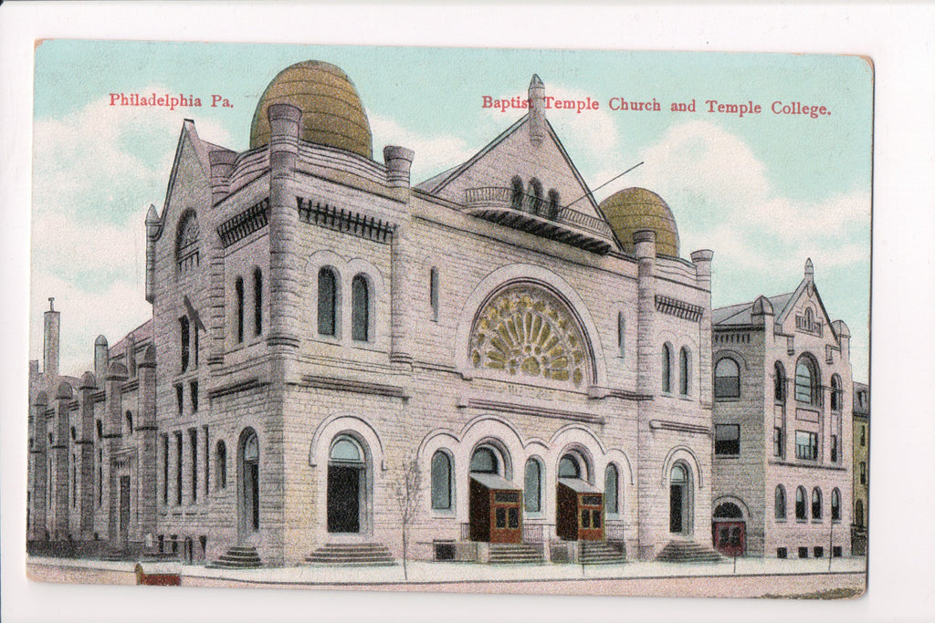 PA, Philadelphia - Baptist Temple Church and Temple College postcard - w02719