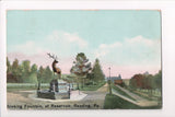 PA, Reading - Drinking Fountain, elk or moose statue - CP0153