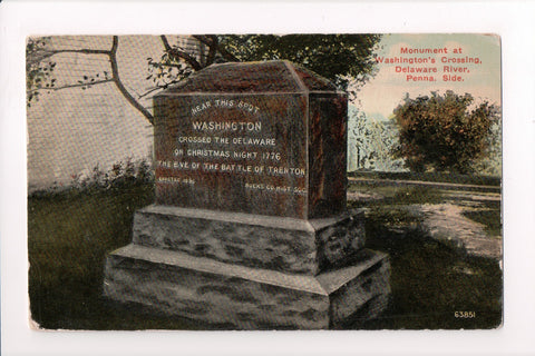 PA, WASHINGTON CROSSING or TAYLORSVILLE? Monument closeup - B17062