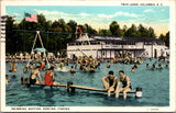 SC, COLUMBIA - Twin Lakes building, swing set in pool, people postcard - R00123