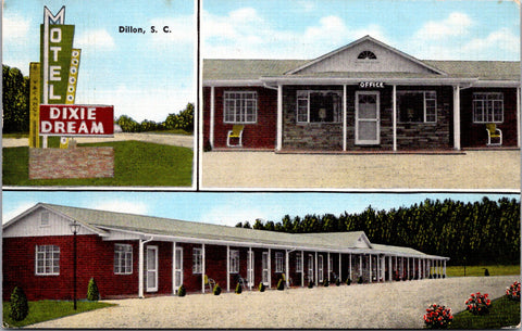 SC, Dillon - Dixie Dream Motel, M/M C R Burlston hosts postcard - R00133