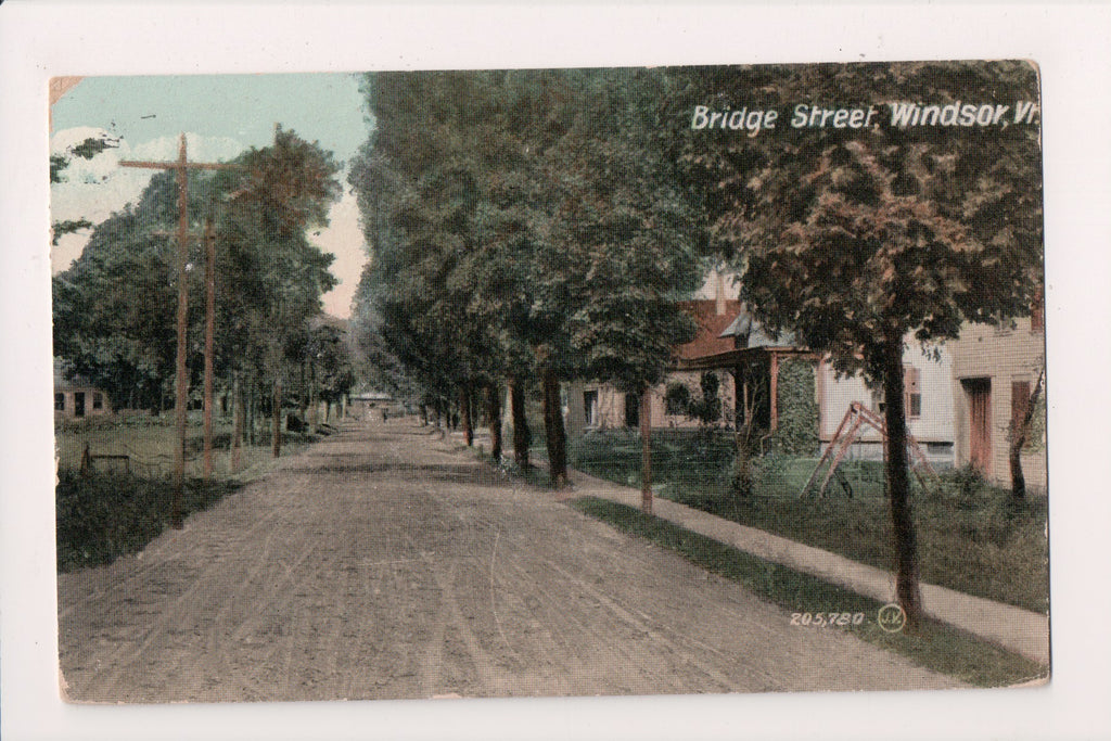 VT, WINDSOR - Bridge St - houses etc - 1911 postcard - R00163