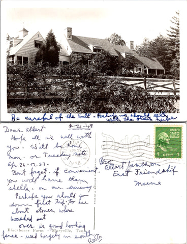 TN, MARYVILLE - Blackberry Farm, people on the outside - 1948 RPPC - R00363