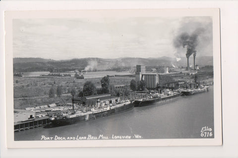 WA, Longview - LONG BELL MILL, PORT DOCK - RPPC - R00364