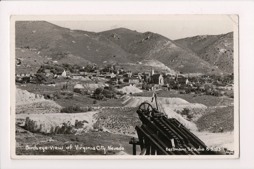 NV, VIRGINIA CITY - Town view and mining? Machinery RPPC - R00375