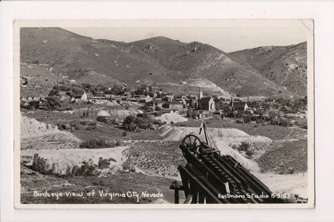 NV, Virginia City - Town view and mining? Machinery RPPC - R00375