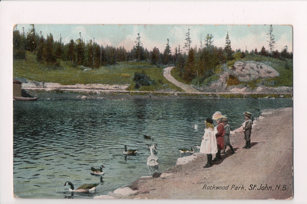 Canada - ST JOHN, NB- Rockwood Park, kids w/ducks @1907 - R00589