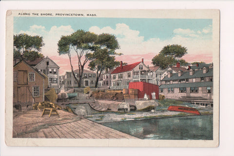 MA, Provincetown - Along the shore postcard - R00991