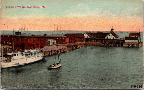 ME, Rockland - Tilsons Wharf - 1914 postcard - R01013