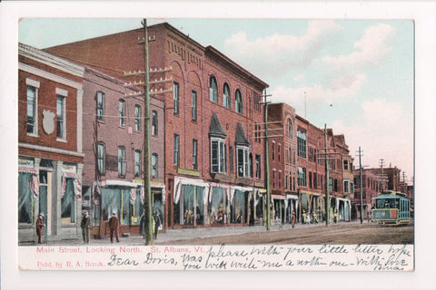 VT, ST ALBANS - Main St - R A Brush pub - postcard - R01058