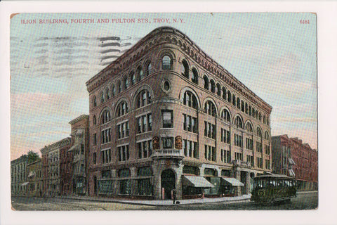 NY, Troy - Ilion Bldg - Fourth and Fulton Sts - postcard - R01068