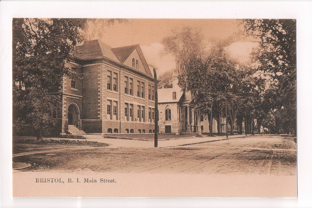 RI, BRISTOL - Main Street - H G Leighton #52 - Sepia (original SOLD) A10134