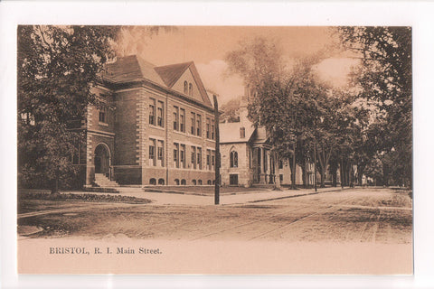 RI, BRISTOL - Main Street - H G Leighton #52 - Sepia (original SOLD) A10134