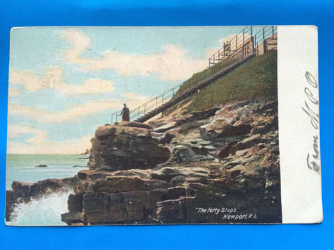 RI, NEWPORT - The Forty Steps closeup postcard - A04044
