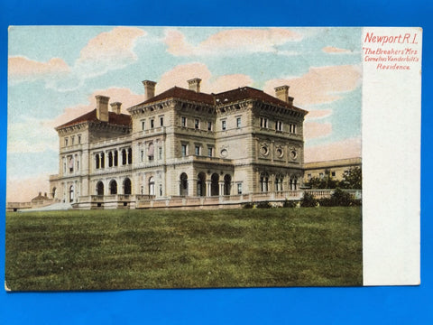 RI, NEWPORT - The Breakers Mrs Cornelius Vanderbilts res postcard - D08037