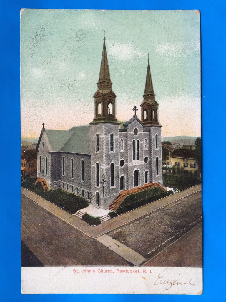 RI, Pawtucket - St Johns Church postcard - B11177