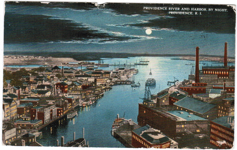RI, Providence - Providence River, Harbor by night BEV - C08532