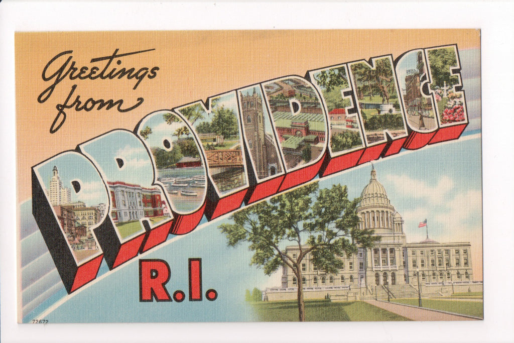 RI, Providence - Greetings from, Large Letter postcard - C08573