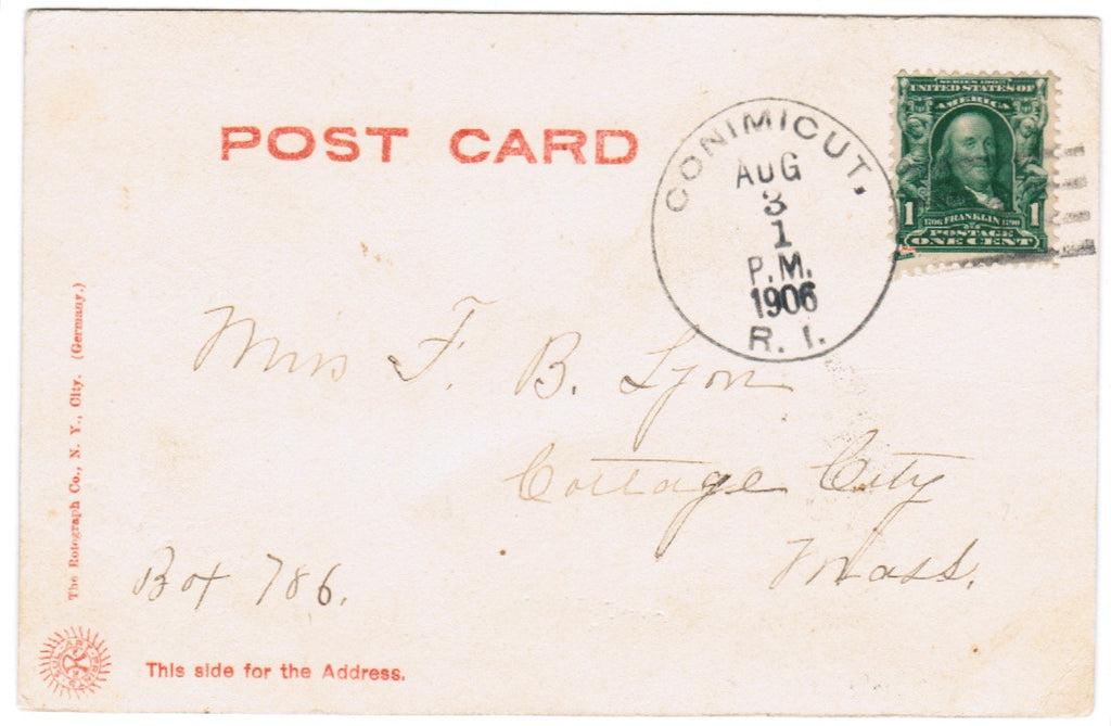 pm DPO - RI, Conimicut - 1906 cancel - Helbock S/I #1 - D05530
