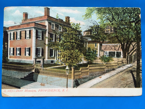 RI, Providence - Dorr Mansion closeup postcard - E05013