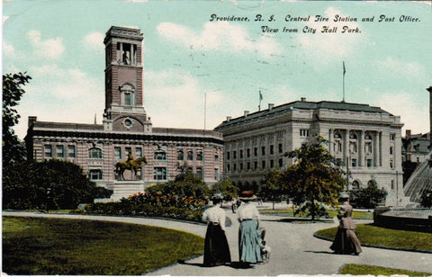 RI, PROVIDENCE - Central Fire Station and Post Office, PO - E10408