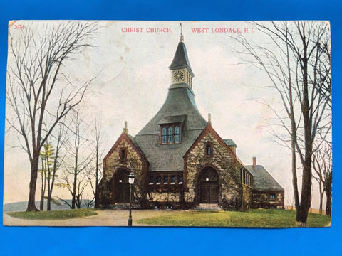 RI, WEST LONDALE - Christ Church closeup postcard - A12074