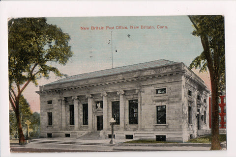 CT, NEW BRITAIN- Post Office, PO - 1915 postcard - S01225