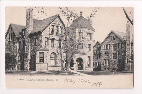 OH, Oberlin - BALDWIN COTTAGE - A  G Comings postcard - S01350
