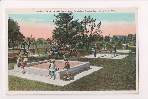 CA, Los Angeles - Playgrounds in a LA Park, kids, old toy, etc - S01730