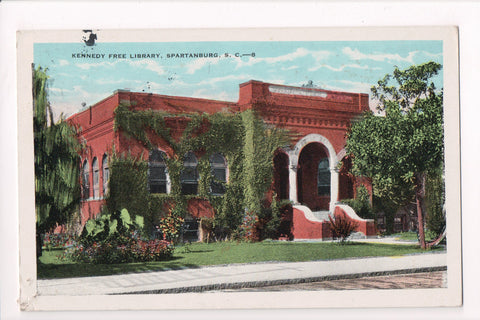 SC, SPARTANBURG - KENNEDY FREE LIBRARY - @1943 postcard - K06127