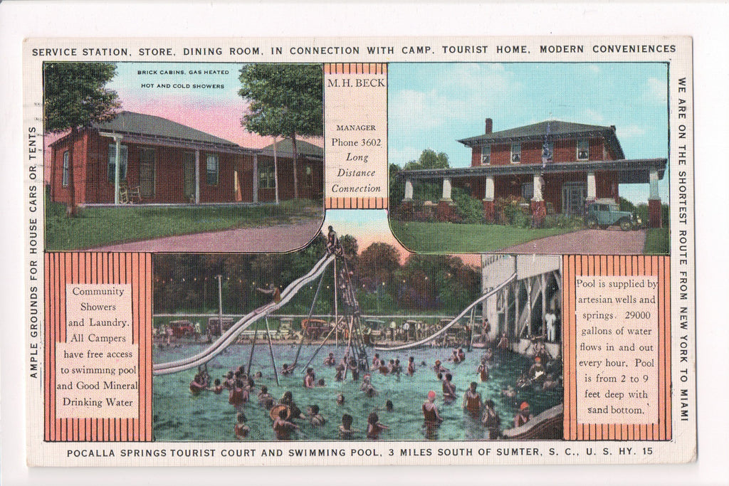 SC, SUMTER - POCALLA SPRINGS Tourist Court - postcard - R00135