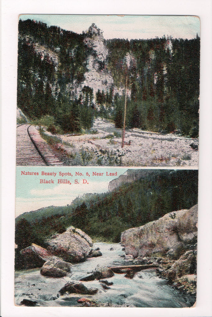SD, LEAD - Black Hills, multi view vintage postcard from @1909 - SL2105