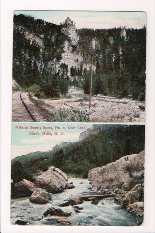 SD, Lead - Black Hills, multi view vintage postcard from @1909 - SL2105